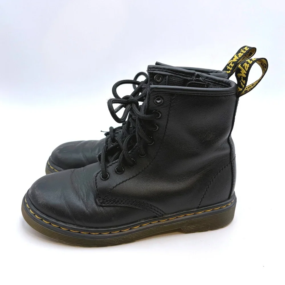 Dr Martens Delaney 1460 Toddler Black Leather Boots Sz 11 Zip Classic Edgy Cute‎